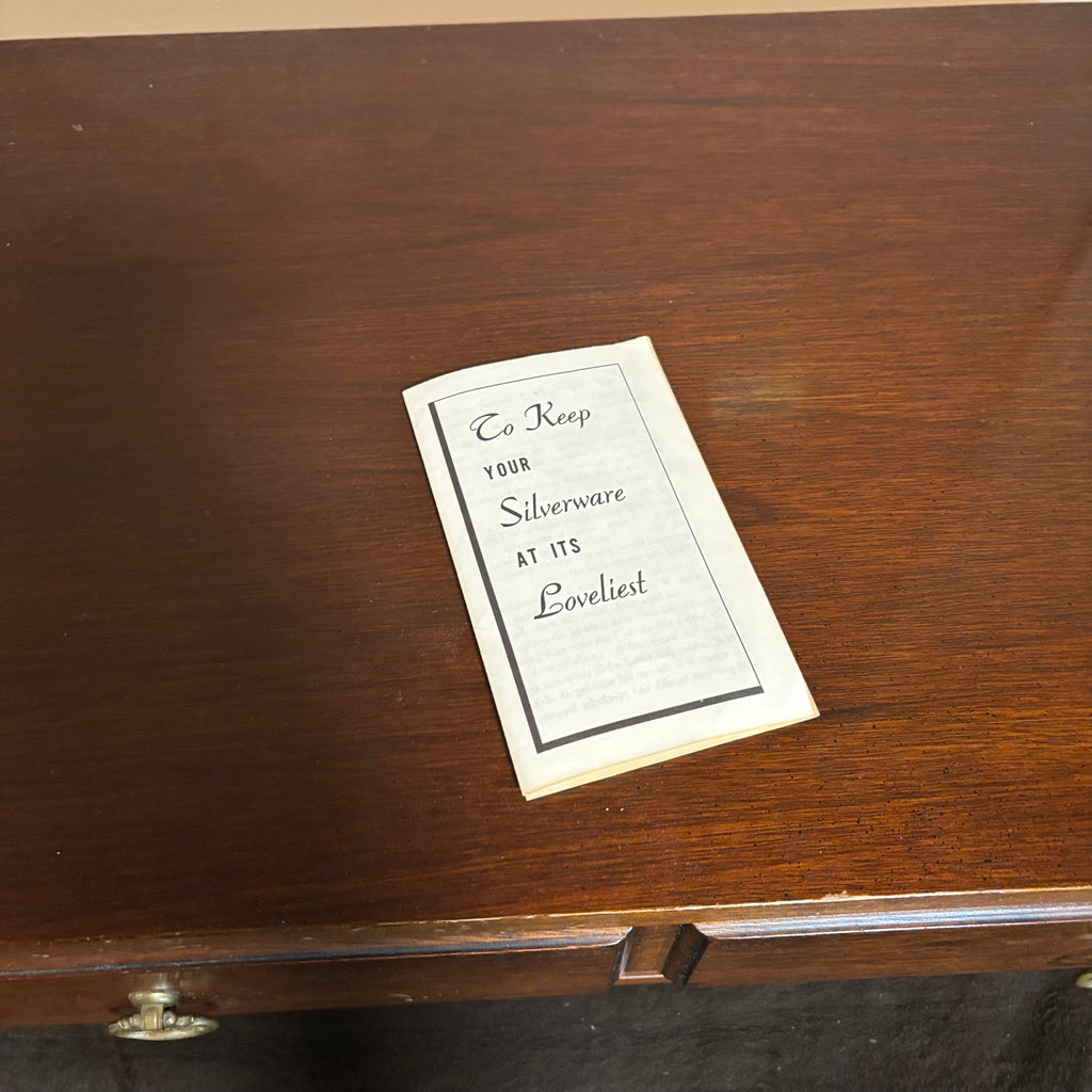 E103 Vintage Solid Wood Hickory chair company 3 drawer silverware chest (35” x 22” x 14”)