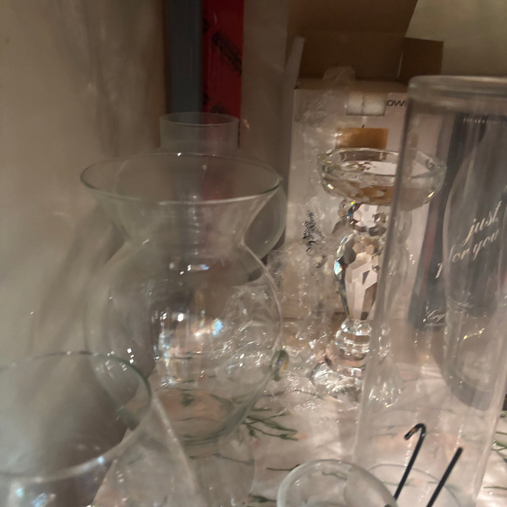 E848 Clear vases and more grouping