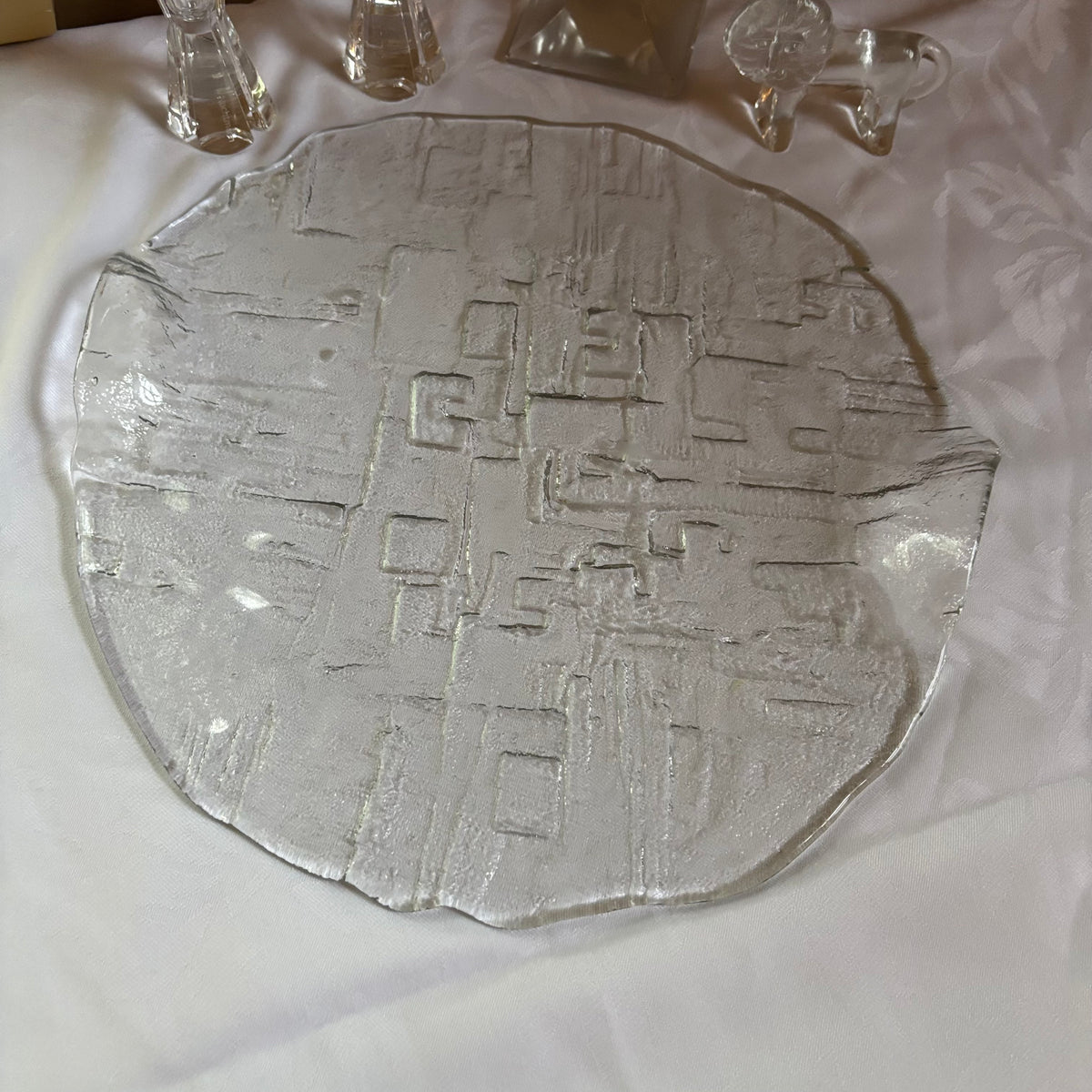 E109 Vintage Kosta Boda Lion clear crystal art glass vase and more grouping