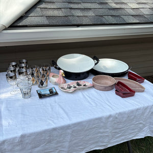 Vintage Grouping (Black & White Enamel Cookware and More) - R410