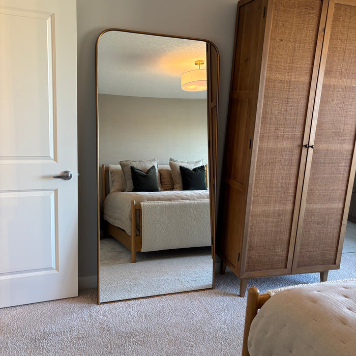 76” x 36” Calabasas Wall Mirror with Brass Frame - G416