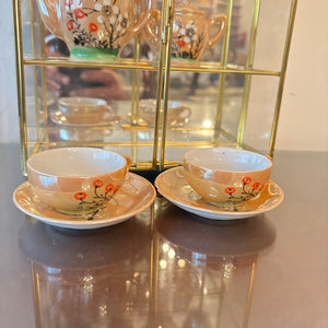 MINI TEA SET WITH 12" TALL DOMED GLASS DISPLAY CABINET - P106