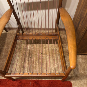 Set of 2 Mid Century Modern Solid Wood Arm Chairs - M310