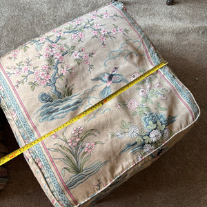 VINTAGE PARLOR CHAIR AND OTTOMAN WITH DOWN FILLED CUSHIONS - P235