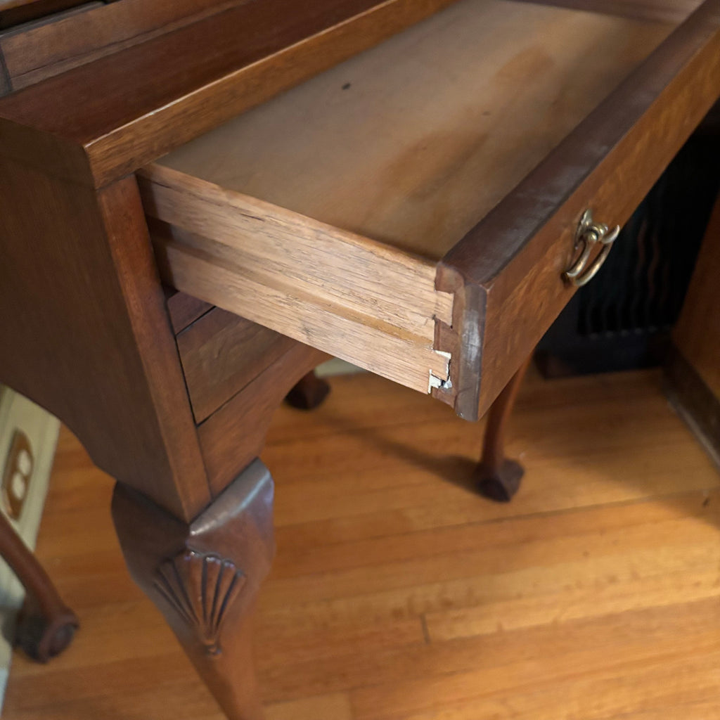 E115 Antique solid wood secretary desk (36" x 20" x 13")