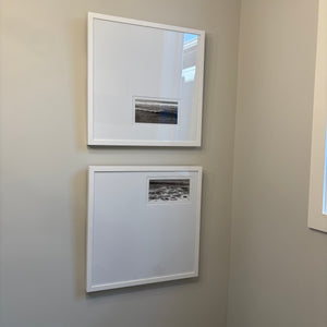 Set of 2 25.5” x 25.5” Framed Offset Black and White Art Prints - G440