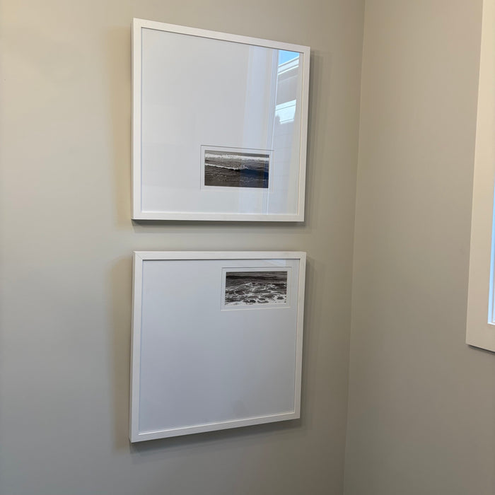 Set of 2 25.5” x 25.5” Framed Offset Black and White Art Prints - G440