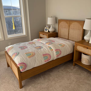 Single Size Solid Wood Allegra Nightstand with Natural Cane (frame ONLY) - G385