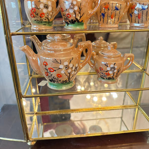 MINI TEA SET WITH 12" TALL DOMED GLASS DISPLAY CABINET - P106