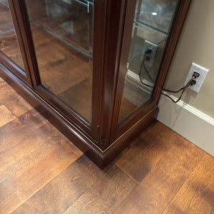 4 Piece Antique Cabinet with Glass Shelves and Smoked Mirrored Back - M313