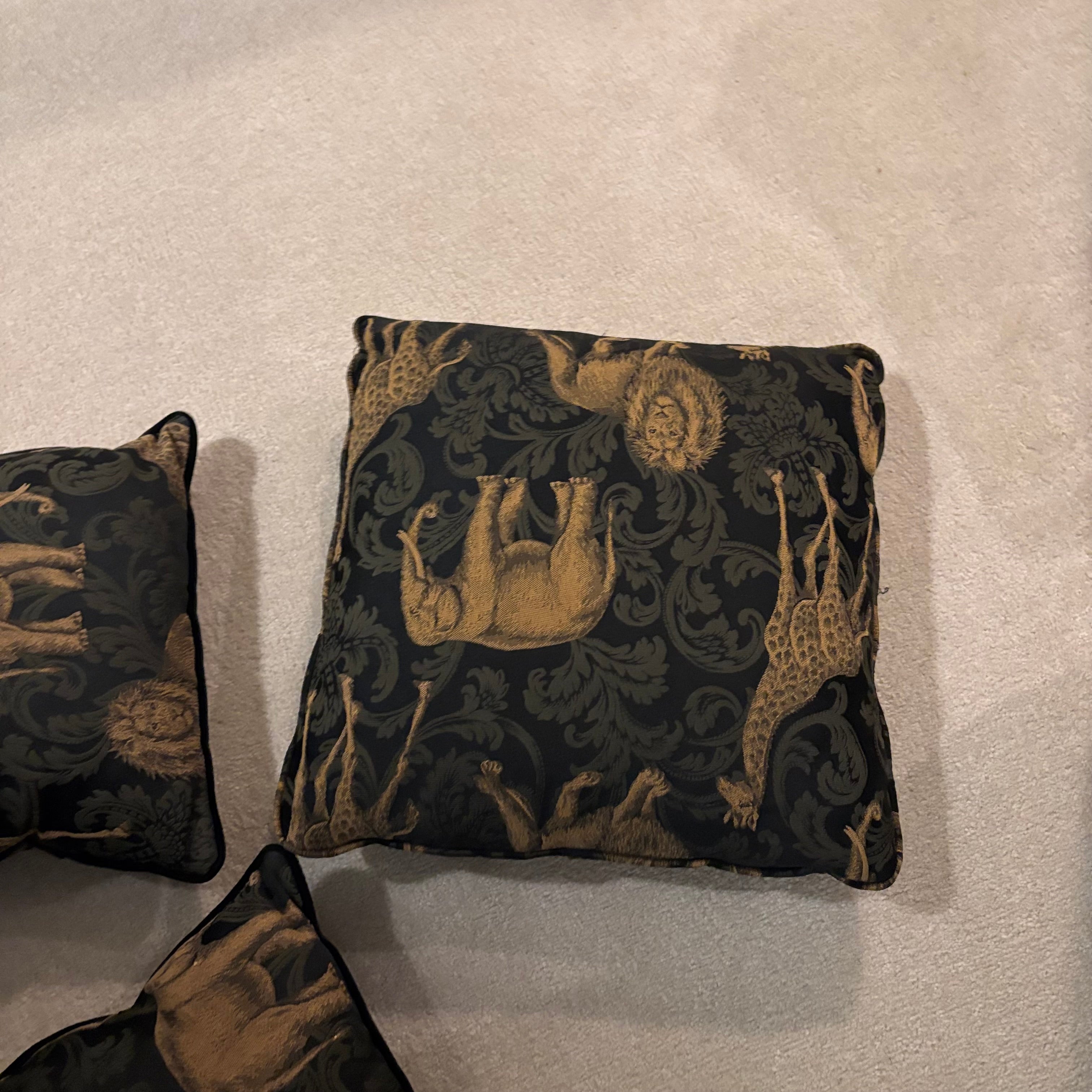 E856 Safari themed footstool and throw cushions