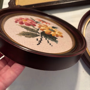 Vintage Petite Point/Cross-stitch Artwork Grouping - M320
