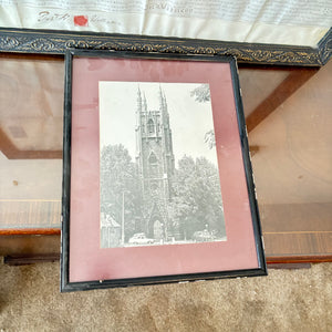 2 PIECE VINTAGE ARTWORK (21.5" X 31.5" FRAMED INDENTURE AND MORE) - P300