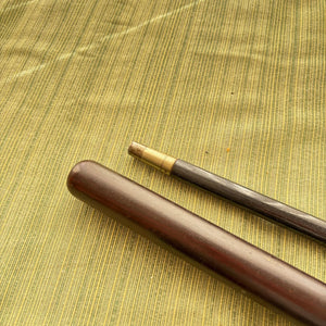 ENGRAVED WALKING STICK, WOODEN BATTON AND WODEN FIGURINE - P298