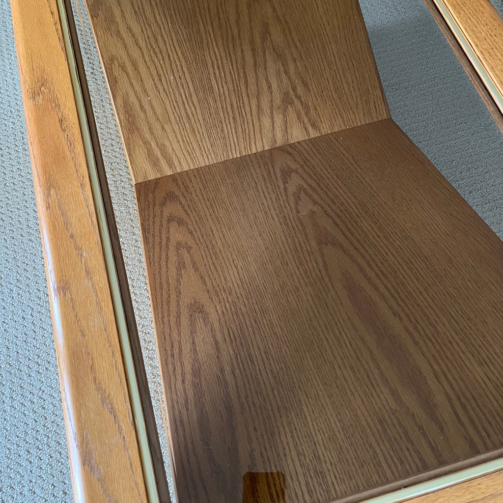 B321 Vintage coffee table with solid wood frame (15” x 50” x 26”)