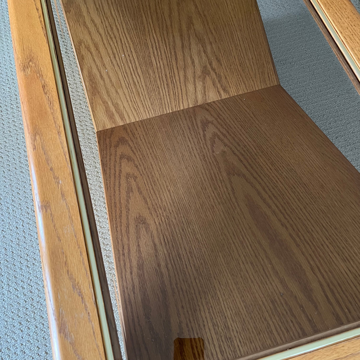 B321 Vintage coffee table with solid wood frame (15” x 50” x 26”)