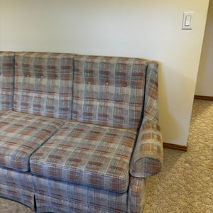 Mid Century Modern 3 Seater Sofa with Grey/Brown Fabric - Z157