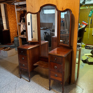 Antique Solid Wood Vanity Dresser with Mirror  - V144