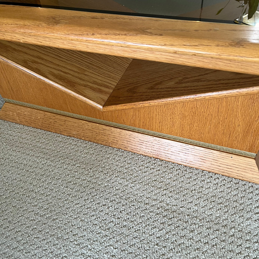 B321 Vintage coffee table with solid wood frame (15” x 50” x 26”)