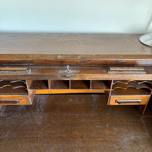 SOLID WOOD ANTIQUE DESK WITH STOOL (CIRCA 1870) - P235