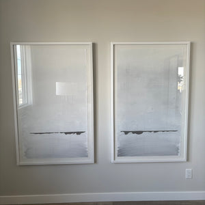 Set of 2 34” x 54” Framed Exquisite Papers Art Prints - G315