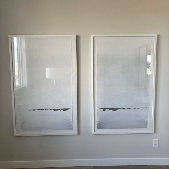 Set of 2 34” x 54” Framed Exquisite Papers Art Prints - G315