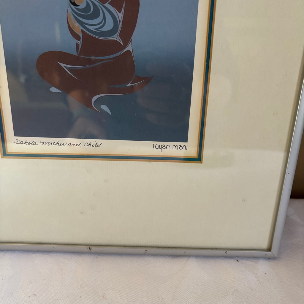 E149 Framed artwork and carving grouping