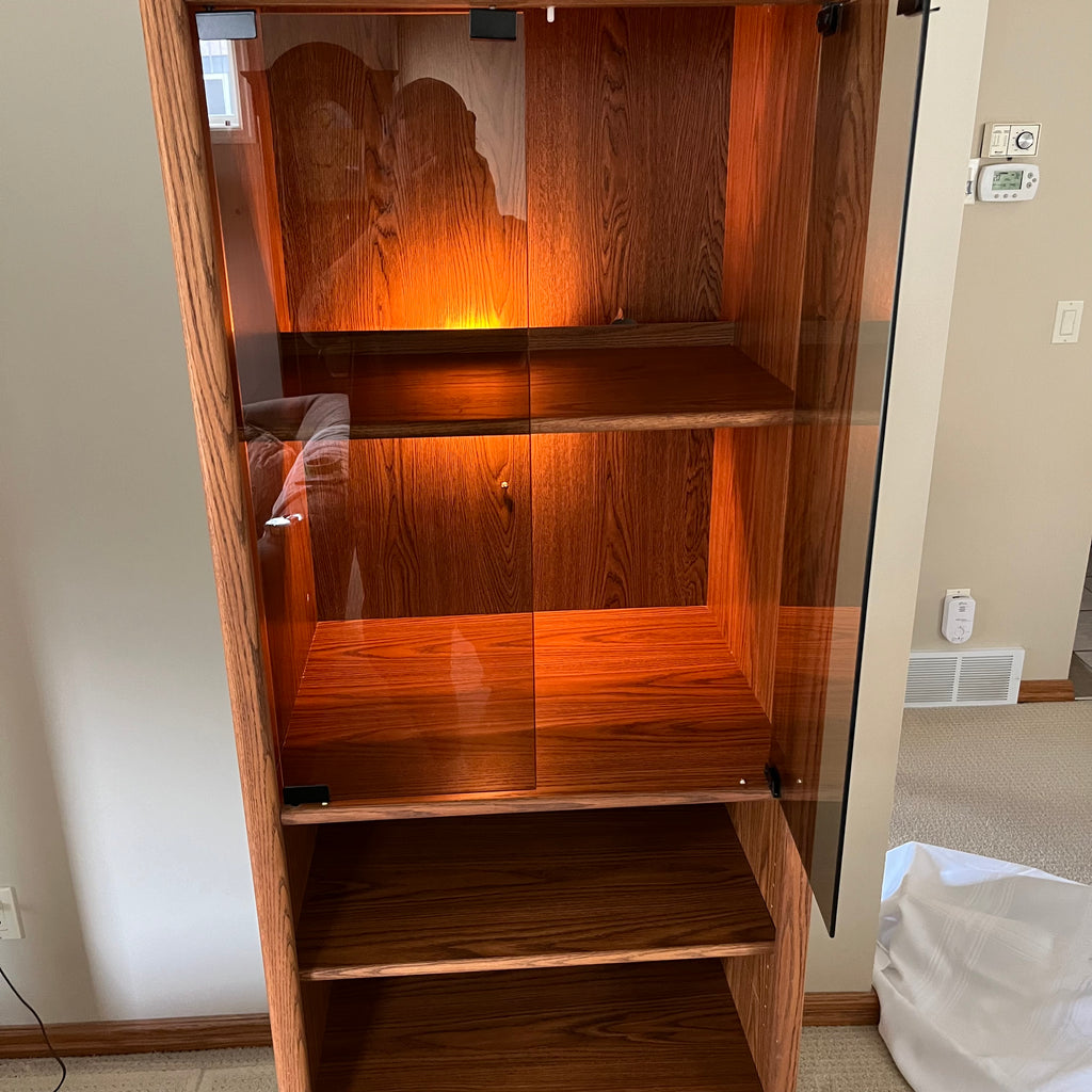 B328 Vintage display cabinet (72” x 25” x 22”)