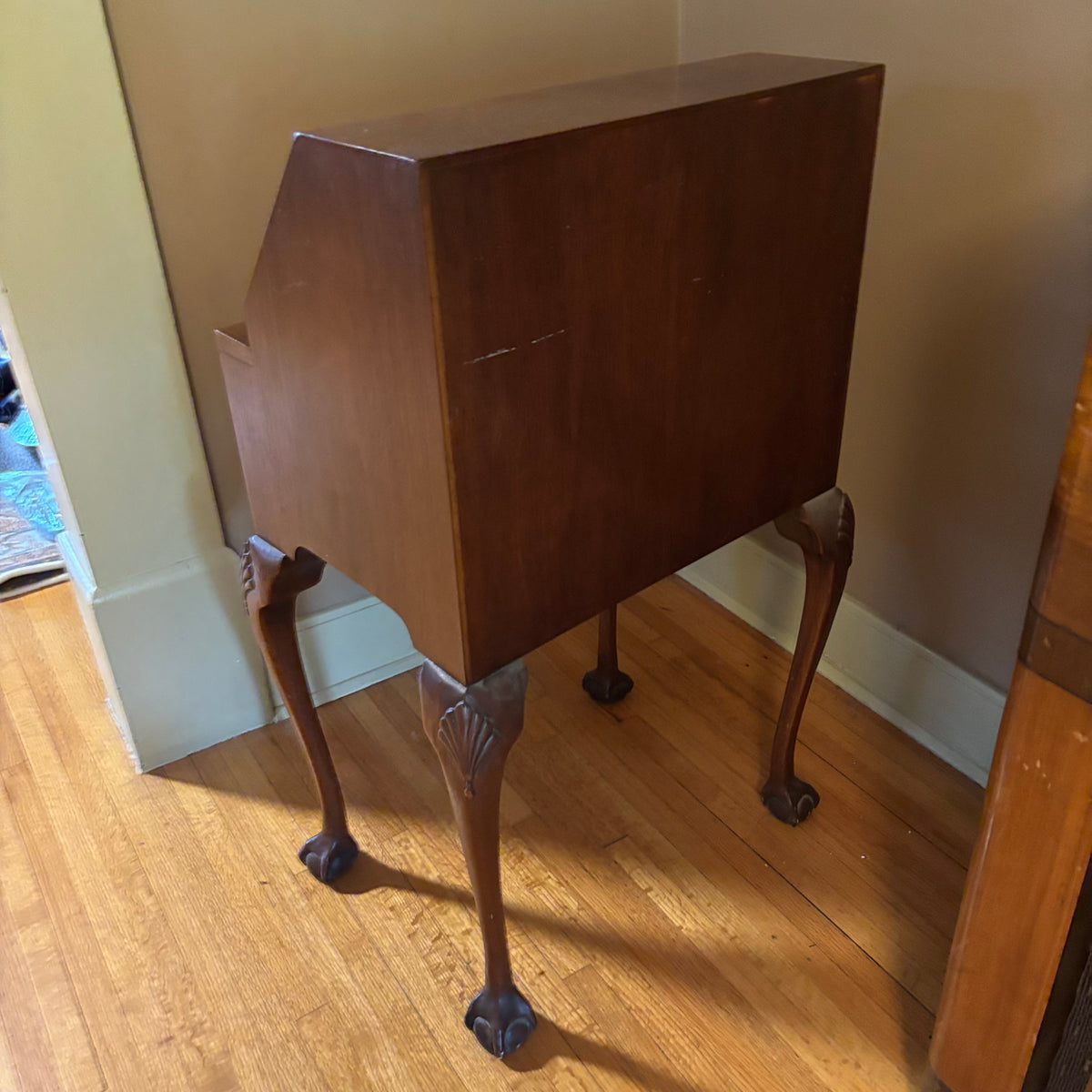 E115 Antique solid wood secretary desk (36" x 20" x 13")