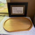 E159 Framed artwork and large wooden tray