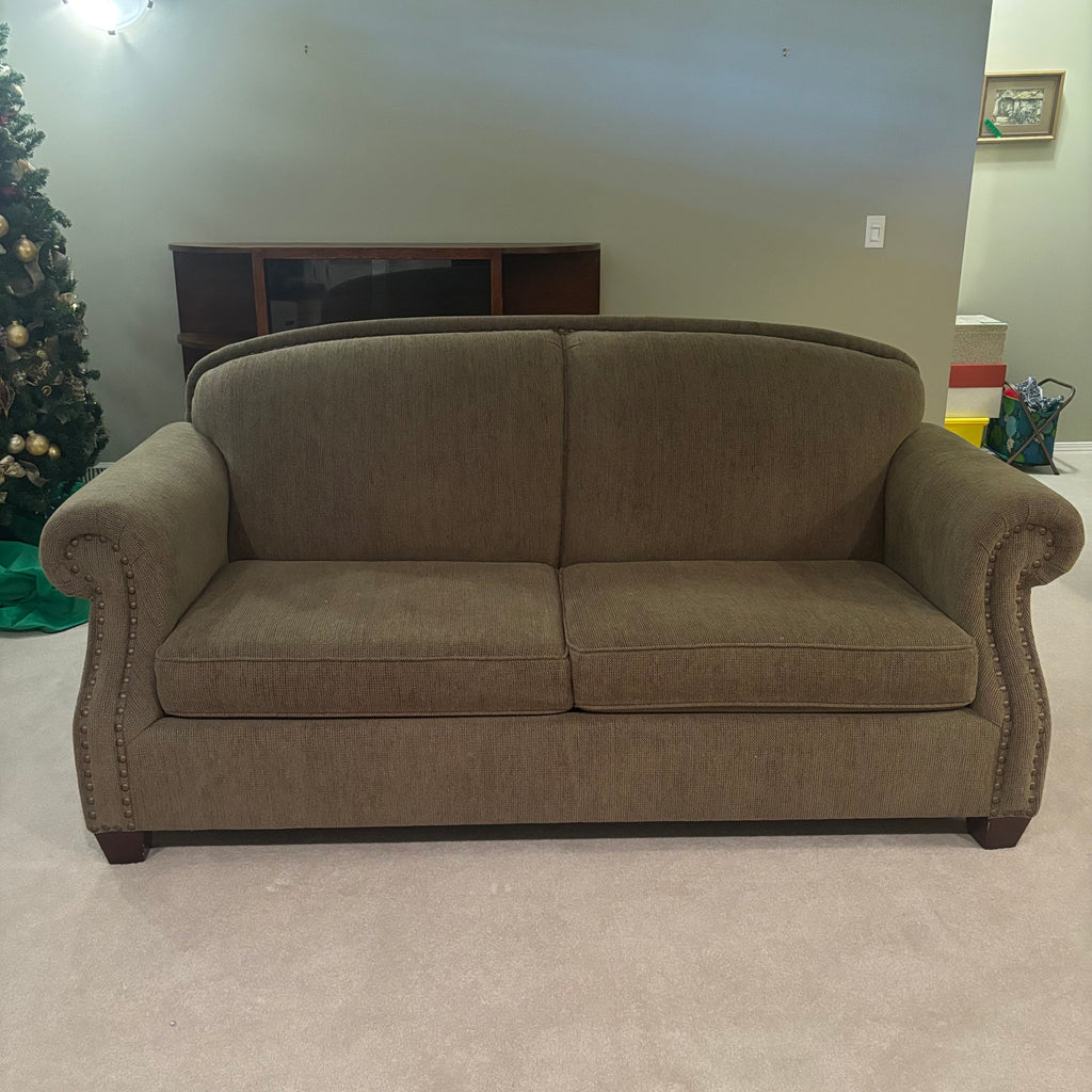 E867 Olive green fabric sofa bed