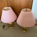 B332 Pair of vintage table lamps with heavy brass bases