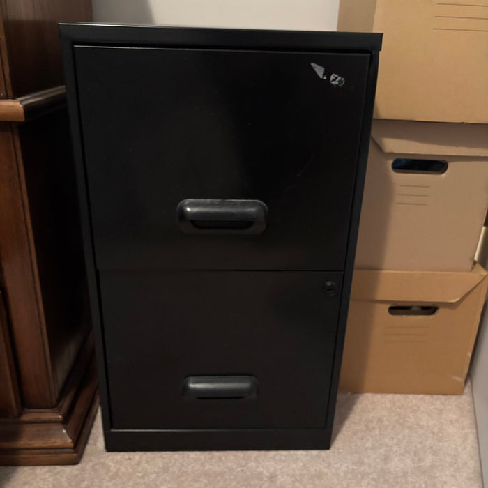 New Black Metal 2 Drawer File Cabinet- B213