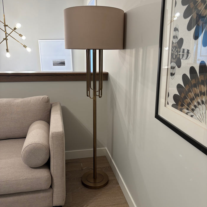 5ft Tall Floor Lamp with Contemporary Brushed Metal Base - G401