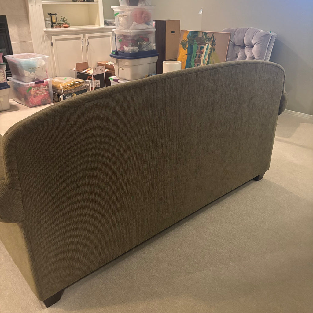 E867 Olive green fabric sofa bed
