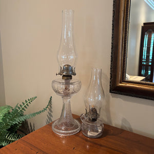 2 Vintage Glass Oil Lanterns  - M306