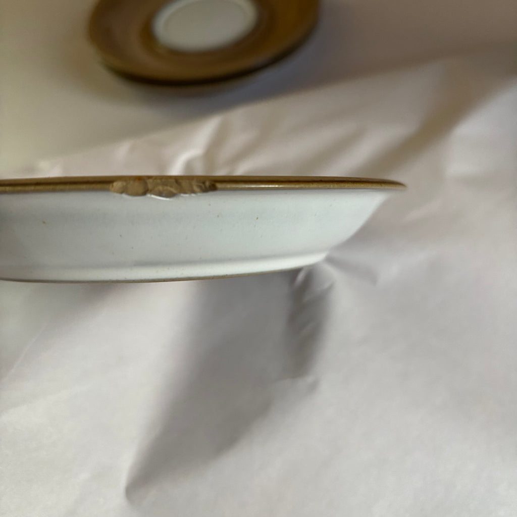 E147 Vintage Denby stoneware dishes grouping (1 saucer is chipped)