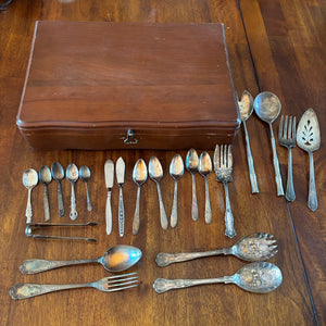 C831 piece vintage Silver Plated flatware grouping