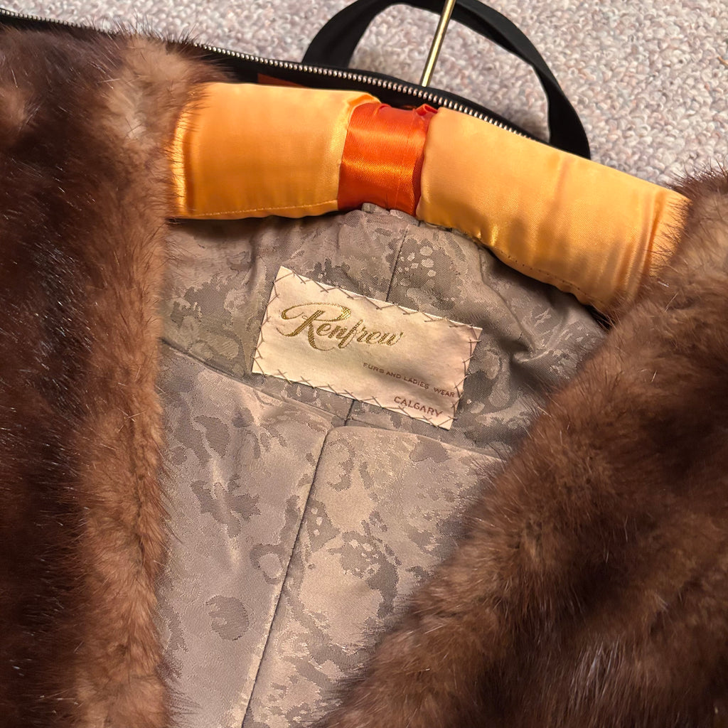 K402 2 vintage fur coats and vintage fur shawl