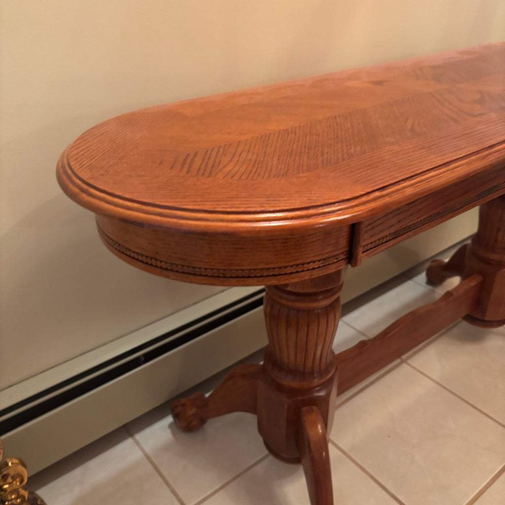 F201 Vintage Solid wood hall/sofa/accent table with oval top