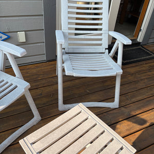 2 Plastic Patio Chairs and Side Table - M354