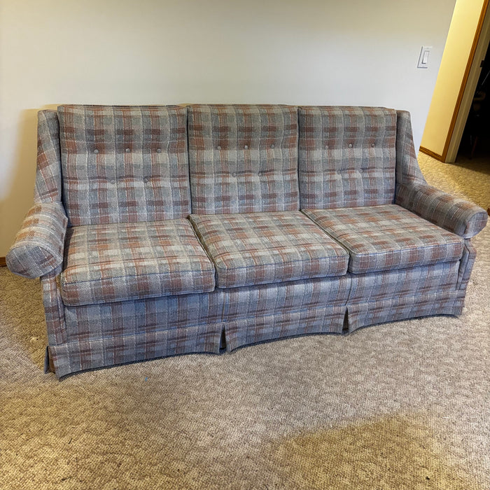 Mid Century Modern 3 Seater Sofa with Grey/Brown Fabric - Z157