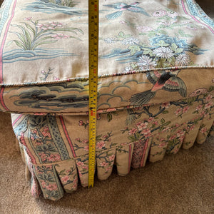 VINTAGE PARLOR CHAIR AND OTTOMAN WITH DOWN FILLED CUSHIONS - P235