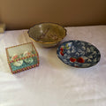 E145 Vintage grouping (7” cloisonne bowl and more)