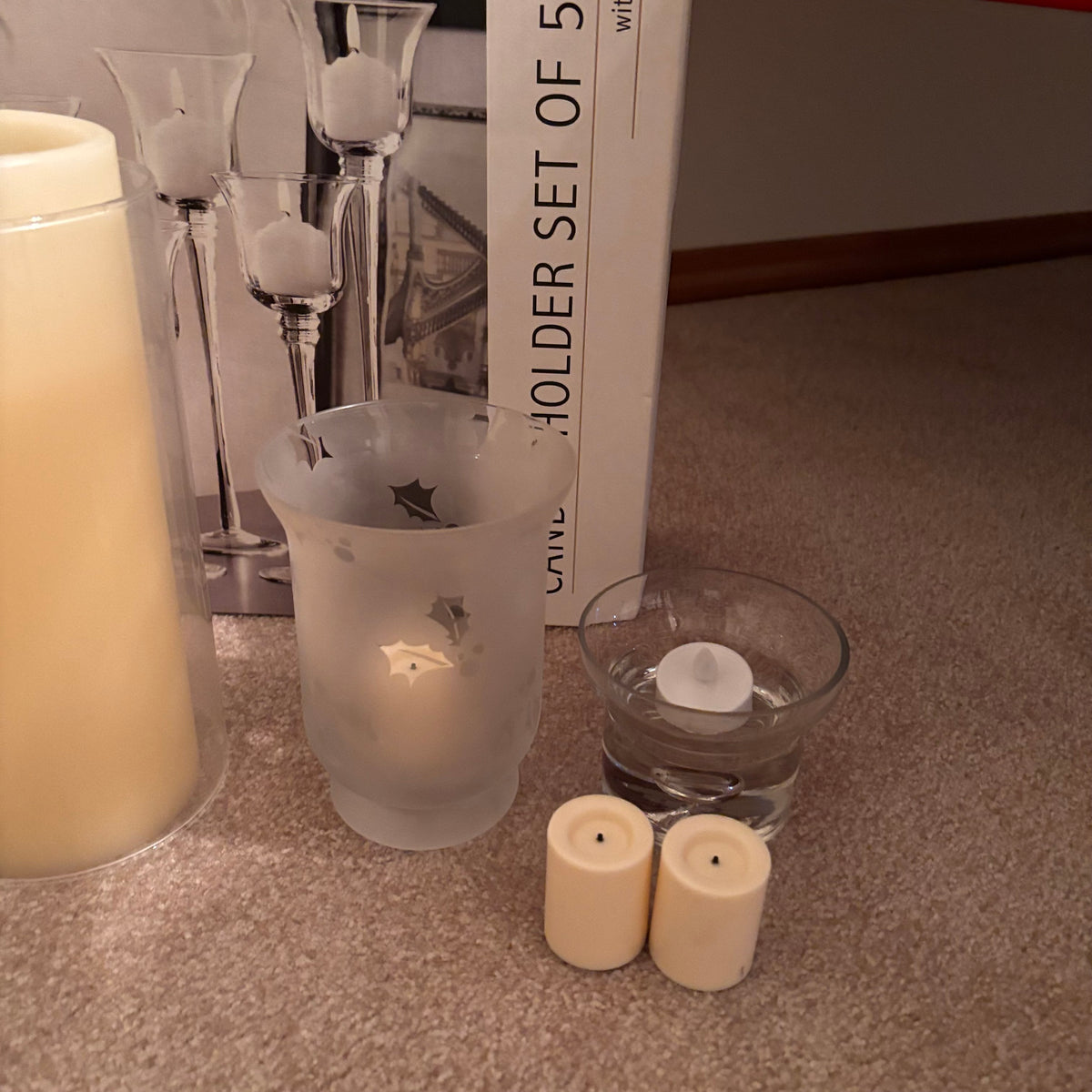 X236 Silk Florals and Candle holders grouping