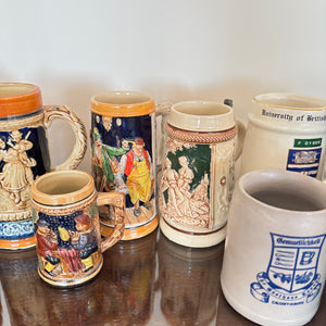 VINTAGE CROCKERY STEINS GROUPING - P179