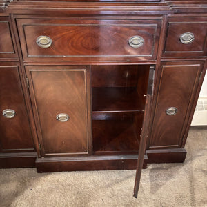 SOLID WOOD VINTAGE CHINA CABINET WITH HIDDEN SECRETARY DESK (CONTENTS NOT INCLUDED) - P136