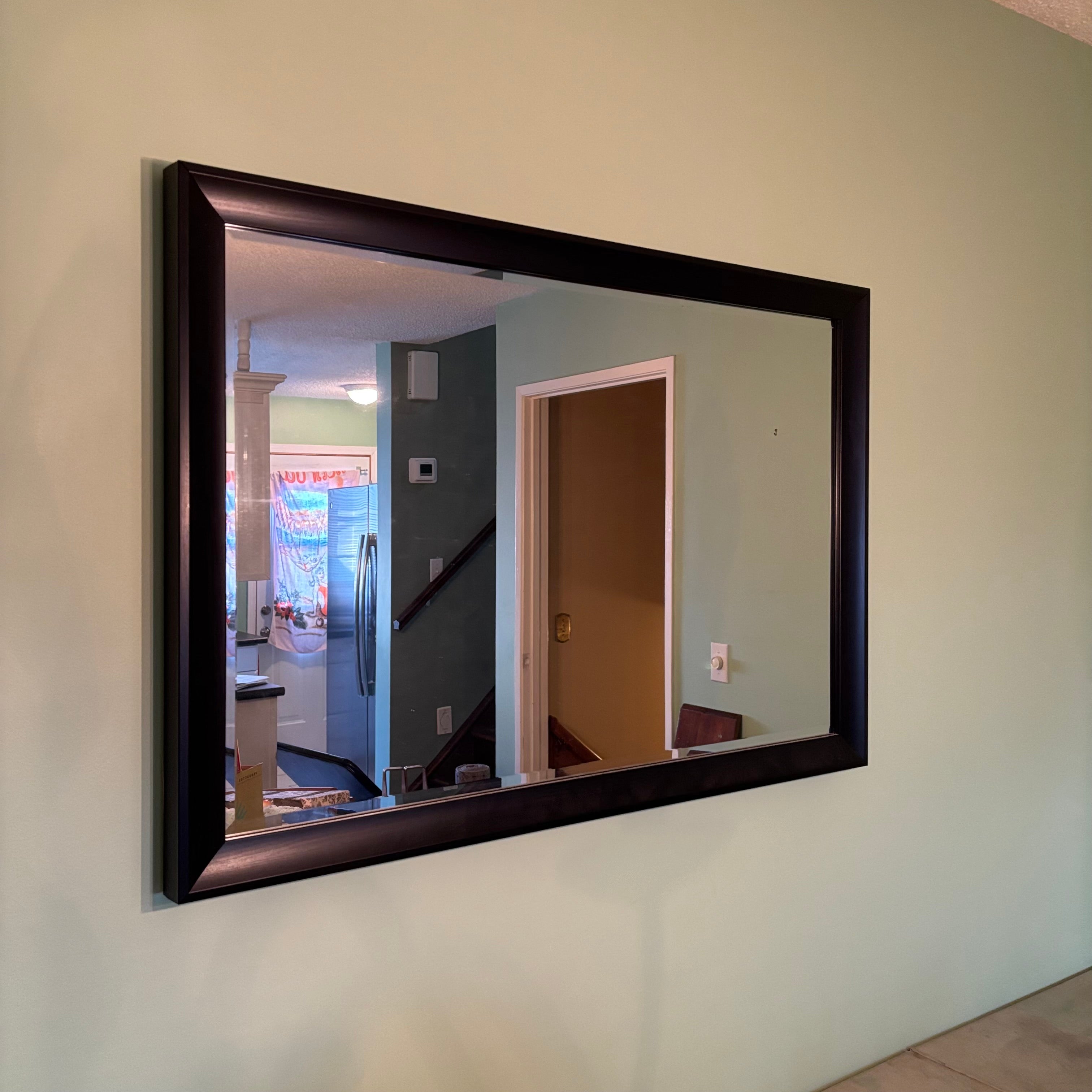 W825 24” x 36” Black framed heavy wall mirror