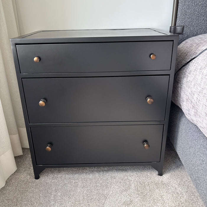 Black Iron Belmont Large Storage Nightstand - G349