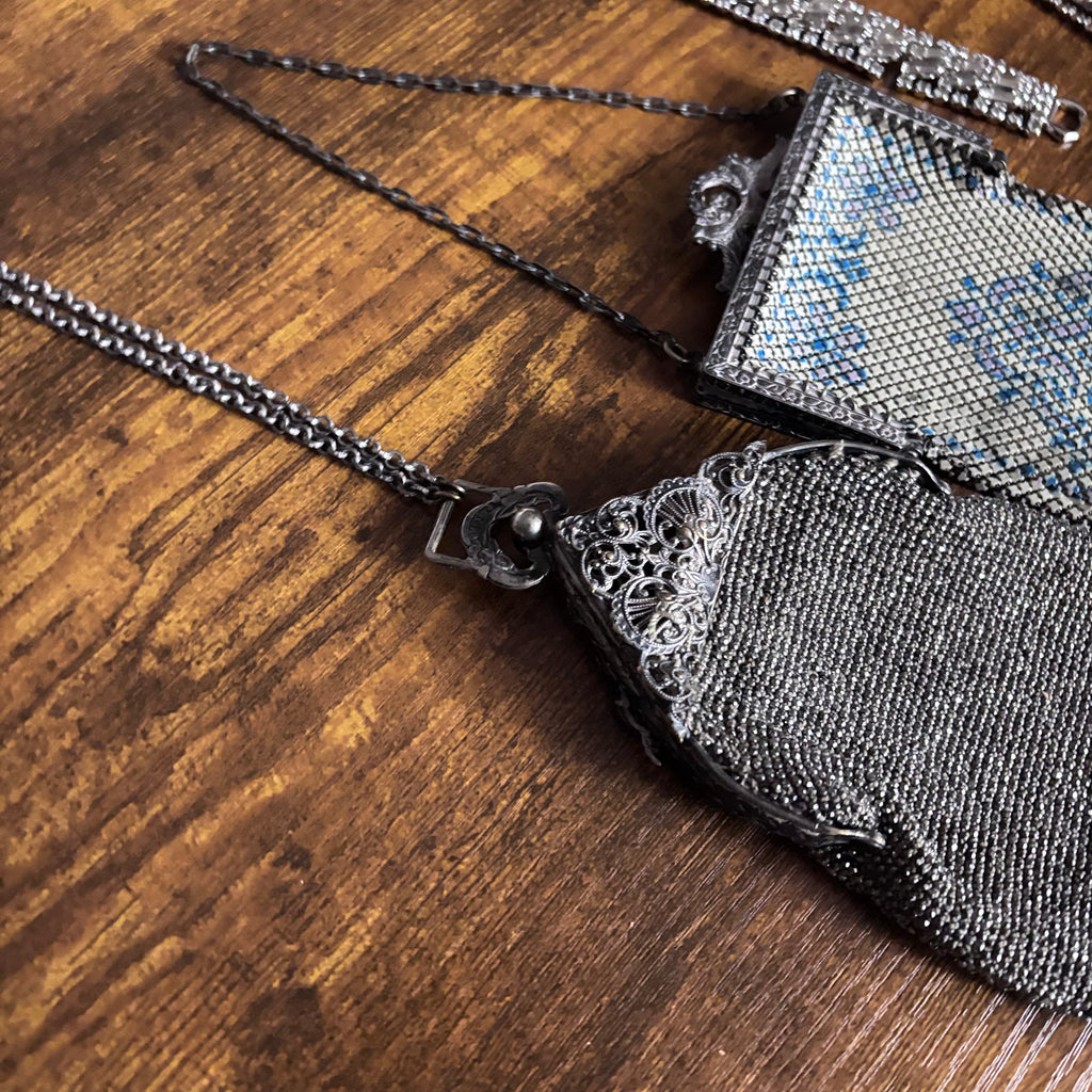 K403 Vintage fashion jewelry and silver purses